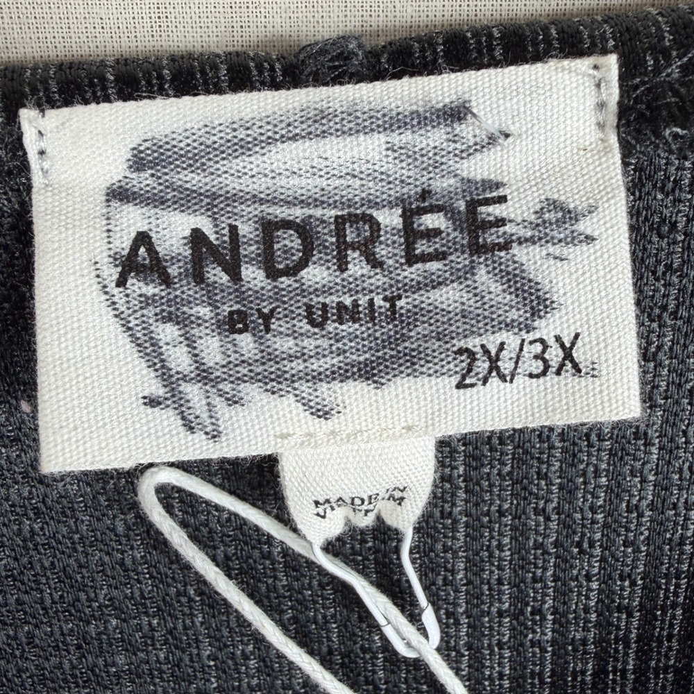 New Andree Oversized Waffle Knit Short Sleeve Hoodie Poncho Top size 2X/3X Grey - Picture 2 of 8